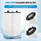 27002-0150S Pool Filter Replacement, Compatible with Sta-Rite System 2 Model PLM150 Modular Media Pool and Spa D.E. Cartridge Filter, with 24800-0121 Air Bleed Assembly, 150 sq. ft, Polyester