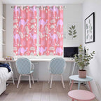 2 Panel Kitchen Cafe Curtains, Desert Camel Sunlight Filtering Nature Air Through, Window Decor Tier Curtains for Living Room 104W x 63L inch Vintage Sand Camel Leaves Flower Pattern Pink