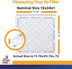 Filter King 12x24x1 Air Filter | 6-PACK | MERV 13 | HVAC Pleated AC Furnace Filters | MADE IN USA | Actual Size: 11.75 x 23.75 x .75"