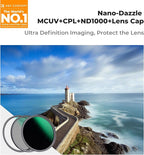 K&F CONCEPT 67mm CPL MCUV ND1000 Lens Filter 2 Lens Caps Kits Waterproof Polarizing + UV Protection + Fixed Neutral Density Camera Lens Filter with 24 Layer Coatings