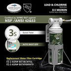 FRIZZLIFE RV Water Filter-NSF/ANSI 53&42 Certified Inline Hose Filter for RV-0.5 Micron High Water Pressure, Reduce Chlorine, Lead, Heavy Metals, Odors - for Marine, Camper, Garden, MV99