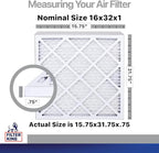 Filter King 16x32x1 Air Filter | 4-PACK | Carbon MERV 8 HVAC Pleated A/C Furnace Filters | MADE IN USA | Actual Size: 15.75 x 31.75 x .75"