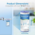 Waterdrop FXHSC Whole House Water Filter, Replacement for GE® FXHSC, GXWH40L, GXWH35F, American Plumber W50PEHD, W10-PR, Culligan® R50-BBSA, 5 Micron, 10" x 4.5", High Flow Sediment Filters, Pack of 2