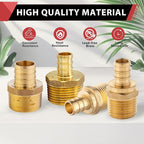 (Pack of 4) EFIELD Pex 3/4 Inch x 3/4 Inch Male NPT Adapter Brass Crimp Fittings, ASTM F1807,(PEX1807021-4PCS)