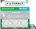 Filterbuy 18x18x1 Air Filter MERV 8 Essential Dust & Allergy Defense (2-Pack), Electrostatic Pleated HVAC AC Furnace Filters Replacement, Made in USA (Actual Size: 17.75 x 17.75 x 0.75)