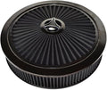 A-Team Performance High Flow Throttle Body Air Intake Filter - 14 in x 3 in, Round, Black - Carburetor Air Filter Kit - Washable & Reusable Design - Compatible with Chevrolet, GMC & Ford Models