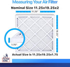 Filter King 11.25x19.25x2 Air Filter | 6-PACK | MERV 8 HVAC Pleated A/C Furnace Filters | MADE IN USA | Actual Size: 11.25 x 19.25 x 1.75"
