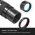 Astromania 1.25" UHC (Ultra High Contrast) Filter - Superb Views of The Orion, Lagoon, Swan and Other Extended Nebulae