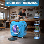 Air Scrubber with 3-Stage Filtration, 970CFM HEPA Air Scrubber Negative Air Machine with Lockable 360° Wheels & Auto-Foldable Handle, Portable Heavy Duty Air Cleaner for Home Industrial Commercial Use