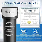 Vortopt Under Sink Water Filter System,Kitchen Sink Water Filter,NSF/ANSI 42 Certified Under Sink Water Filter,28000 Gallons Flow,Reduces PFOA/PFOS/Chlorine,Direct Connect,Black,Q5-C2.