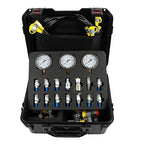 SINOCMP Hydraulic Pressure 3 Gauges(25/40/60MPa) Test Kit with 4 Test Hoses & 14 Straight Connectors & 19 Tee Connectors for Construction Machinery Excavator(Black)