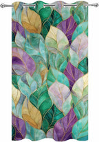 Leaves Outdoor Curtains for Patio Gorgeous Leaf Abstract Spring Waterproof Outside Curtains with Grommet Top Weatherproof Curtain for Cabana Pergola Gazebo, 1 Panel, 54" W x 108" L