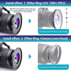 58mm to 62mm Camera Filters Ring Compatible All 58mm Camera Lenses to 62mm UV CPL ND Filter Accessory and 62mm Lens Hood(58-62mm)