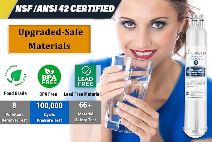 FILTER3 4396841 Refrigerator Water Filter Replacement Compatible with 4396841 4396710 EDR3RXD1 EDR3RXD1B Filter 3 P1WB2 P2RFWG2, 46-9030, Pur W10121145 W10121146 (4-PACK)