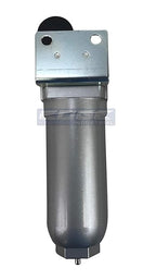 HEAVY DUTY INDUSTRIAL GRADE COALESCING FILTER WITH 0.01u MICRON ELEMENT, 11oz METAL BOWL, REMOVES 99.98% MOISTURE, VAPOR AND OIL FROM COMPRESSED AIR LINES, MANUAL DRAIN (1" NPT, 11oz BOWL)