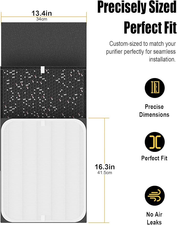 3500 Replacement Filter Compatible with Air Doctor AD3000/AD3500/AD3500i Version Air Purifiers – 1 Premium Filter + 2 Carbon Filters + 4 PreFilters – Compare to Part #ADF3001 ADF3002 ADF3003
