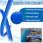 MYFAMIREA 1.5 IN x 30 FT Pool Backwash Hose Heavy Duty Drain Discharge Double PVC Layflat Hose with 2 Clamps, Weatherproof Burst Resistant for Water Transfer, Sump Pump, Pool Filter, Drain (9.2M,Blue)
