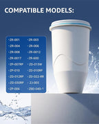 Compatible with Zero Pitchers and Dispenser, 0 TDS Premium Filtration, Fit for ZR-001 ZR-004 ZP-006 ZR-017 ZS-008 Filters, reducing Lead, Chromium, and Contaminants by Sensiblopt, 3 Pack