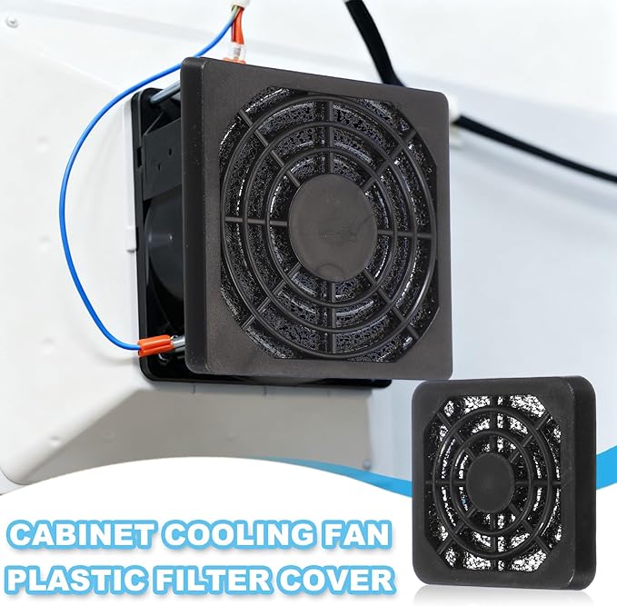 PATIKIL 50mm Fan Filter Grill, 12 Pcs Plastic Ventilation Dustproof Grill Covers Cooling Ventilator with Screws for Industry Workshop Computer Case Refrigerators Air Conditioning, Black