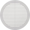 Vent Systems 8" Inch (Opening Dimensions) White Soffit Vent Cover - Plastic Round Air Vent Grille - Built-in Mesh Screen - HVAC Register Louver for Bathroom, Home, Kitchen