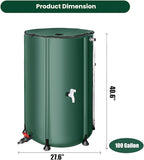 THUNDERBAY 100 Gallon Collapsible Rain Barrel, Portable Rain Barrels to Collect Rainwater from Gutter, Rainwater Collection System, Water Storage Tank Catcher Container with Filter Spigot