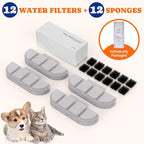 Pawtners 12 Packs Replacement Filters for WF008A Cat Water Fountain, Multiple Filtration Material, Replacement Filter for Pet Cats Dogs Water Fountains