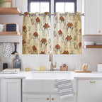 2 Panel Kitchen Cafe Curtains, Desert Sand Camel Sunlight Filtering Nature Air Through, Home Decor Window Covering Tier Curtains for Bedroom Living Room Summer Tropical Animals Vintage Beige