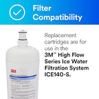 3M Water Filtration Replacement Cartridge for Commercial Ice Maker Machines HF40-S for High Flow Series ICE140-S, Reduces Bacteria, Sediment, Chlorine Taste and Odor, Cysts, Inhibits Scale