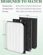 Generic 3500 Replacement Filters Compatible with Air Doctor 3000 Series Air Purifier, fits Model 3000, 3500, and 3500i, 2 Premium Filter + 4 Activated Carbon Filter + 8 Pre-Filters