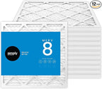 Simply 14x14x1 Air Filter, Merv 8, MPR 600, 12 Pack, Furnace Air Filter for HVAC (Actual Size: 13.75"x13.75"x0.75") DUST, Pet, & Allergy Control