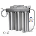 Waterdrop TST-UF 0.01μm Ultra-Filtration Under Sink Water Filter System, Stainless Steel Water Filter for Sink, 5X Service Life Under Sink Water Filtration System, Removes 99% of Substances