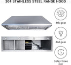 CHETTO C Stainless Steel Range Hood Cover with 4-Speed Vent Hood Insert Custom Handcrafted Metal Kitchen Fan with Towel Rack LED Light 60"W x24"D x30"H White Wall Mount