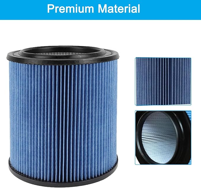 MZY LLC 2 Pack 17907 Cartridge Filter for Craftsman Shop Vacs 5 to 20 Gallon, 3-Layer Pleated 9-17907 Wet/Dry Fine Dust Filter