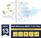 8×8×1 MERV 13 Furnace Air Filters - HVAC/Furnace AC Filter Replacement (Actual Size 7.75x7.75x0.75) - Pleated Dust Defense Air Conditioner Filters for Home Office (4 Pack)