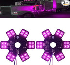 2PCS Air Cleaner LED Light 5" Truck Decorative Hex Style Air Filter Lamp for Peterbilt, Kenworth, Trailers, RVs', Campers Support IP67 12-24V Sold Individually(Purle)