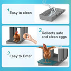 AUTENS Chicken Nesting Boxes, 1 Hole Laying Boxes,1 Nest Mat, Plastic Roll Away Chicken Nest Box, Egg Roll Out with Perch Eggs Protected Collection Area, Poultry Modular House Egg Coop Nest Perch