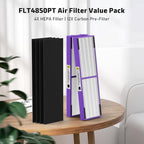 4 Pack FLT4850PT True HEPA Replacement Filter B, with Pet Pure Treatment for G-Guardian Air Purifier C4900 AC4880 AC4825 AC4850PT AC4870 CDAP4500 AC4300 and More