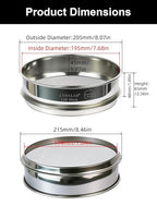 All 304 Stainless Steel 120 Mesh Test Sieve (0.125mm Aperture), 8 Inch/20cm Diameter,Lab Sifter & Filter, Fine Wire Strainer for Geological Soil, Sand & Powder Separation