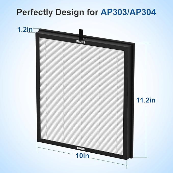 AP303 AP304 Replacement Filters, Compatible with DAYETTE AP303/304 Air Puri-fier, for FRESHDEW AP303 / AP304 Puri-fier,2 Pack Filters with 3-Stage Filtration