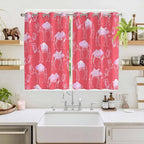 2 Panel Kitchen Cafe Curtains, Desert Camel Sunlight Filtering Nature Air Through, Home Decor Window Covering Tier Curtains for Living Room 104W x 63L inch Summer Sand Camel Animal Vintage Pink