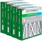 Filterbuy 17.5x21x5 Air Filter MERV 8 Essential Dust & Allergy Defense (4-Pack), Electrostatic Pleated HVAC AC Furnace Filters for Rheem, Ruud, and Protech (Actual Size: 17.13 x 20.63 x 4.38)