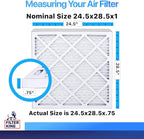 Filter King 24.5x28.5x1 Air Filter | 4-PACK | MERV 8 HVAC Pleated A/C Furnace Filters | MADE IN USA | Actual Size: 24.5 x 28.5 x .75"