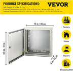 VEVOR NEMA Steel Enclosure, 16 x 16 x 6'' NEMA 4X Steel Electrical Box, IP66 Waterproof & Dustproof, Outdoor/Indoor Electrical Junction Box, with Mounting Plate
