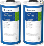 Pentair Pentek GAC-BB Big Blue Carbon Water Filter, 10-Inch, Whole House Heavy Duty Granular Activated Carbon (GAC) Replacement Cartridge, 10" x 4.5", Pack of 2