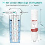 SimPure 5 Micron 10" x 2.5" String Wound Whole House Water Filter Cartridge for Well Water, Sediment Filter Replacement for Housing DB1025 AP110 (4 Pack)