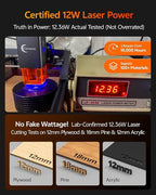 Laser Engraver 12W Laser Engraving Machine for Wood Metal Acrylic Glass Stone, DIY CNC Portable Laser Cutter 7.9" x 11.8" (Near A4) Offline Engraving Carverall K15 Pro Silvery, 12000mW, Class 1