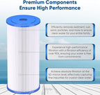 PUREPLUS 50 Micron 10" x 4.5" Extra Coarse Pleated Sediment Filter for Well Water, Replacement Cartridge for GE FXHSC, Culligan R50-BBSA, Pentek R50-BB, DuPont WFHDC3001, W50PEHD，GXWH40L, 4Pack