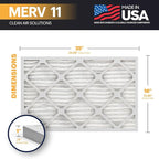 BNX TruFilter 16x25x1 Air Filter MERV 11 (12-Pack) - MADE IN USA - Allergen Defense Electrostatic Pleated Air HVAC AC Furnace Filters for Allergies, Dust, Pet, Smoke, Allergy MPR 1200 FPR 7