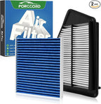 Cabin & Engine Air Filter Fit for Honda Accord 2.4L (2013-2017), Acura TLX 2.4L (2015-2020) Activated Carbon Cabin Filter Replacement Air Filter CF10134 CA11476 Car Accessories