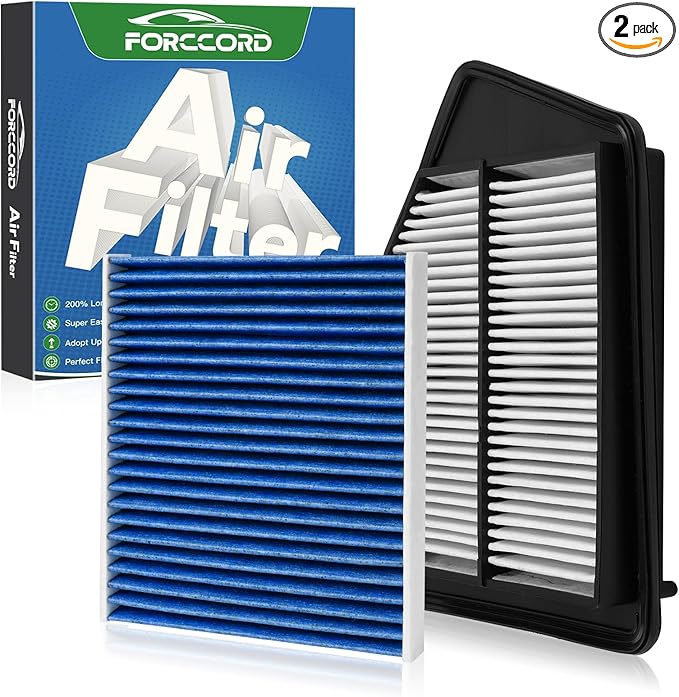 Cabin & Engine Air Filter Fit for Honda Accord 2.4L (2013-2017), Acura TLX 2.4L (2015-2020) Activated Carbon Cabin Filter Replacement Air Filter CF10134 CA11476 Car Accessories